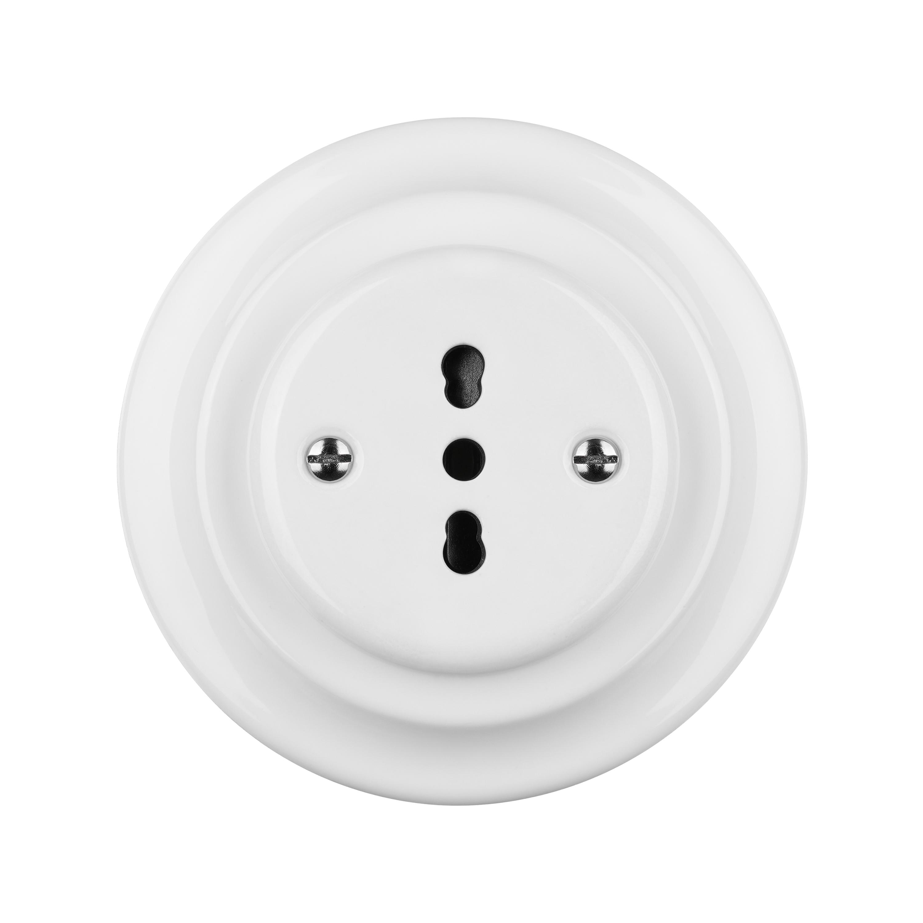 Tondo Ceramico-IMQ-certyfikowane włoskie gniazdo do montażu: okrągłe, 10A/16A