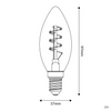 Żarówka LED Golden Light Carbon Line Zakrzywiona spiralna świeca żarnikowa C35 2,5W 136Lm E14 1800K Możliwość ściemniania